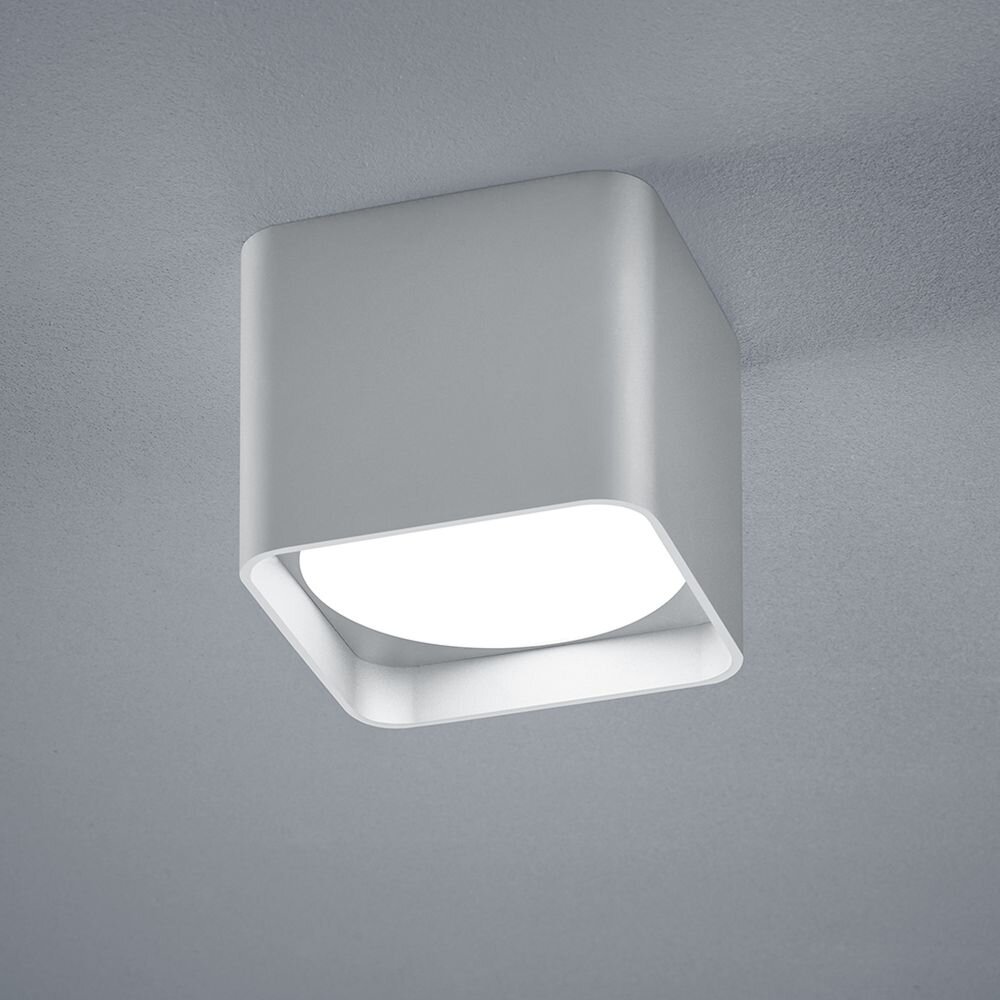 LED Deckenleuchte Dora in silber-matt eckig 7W 540lm