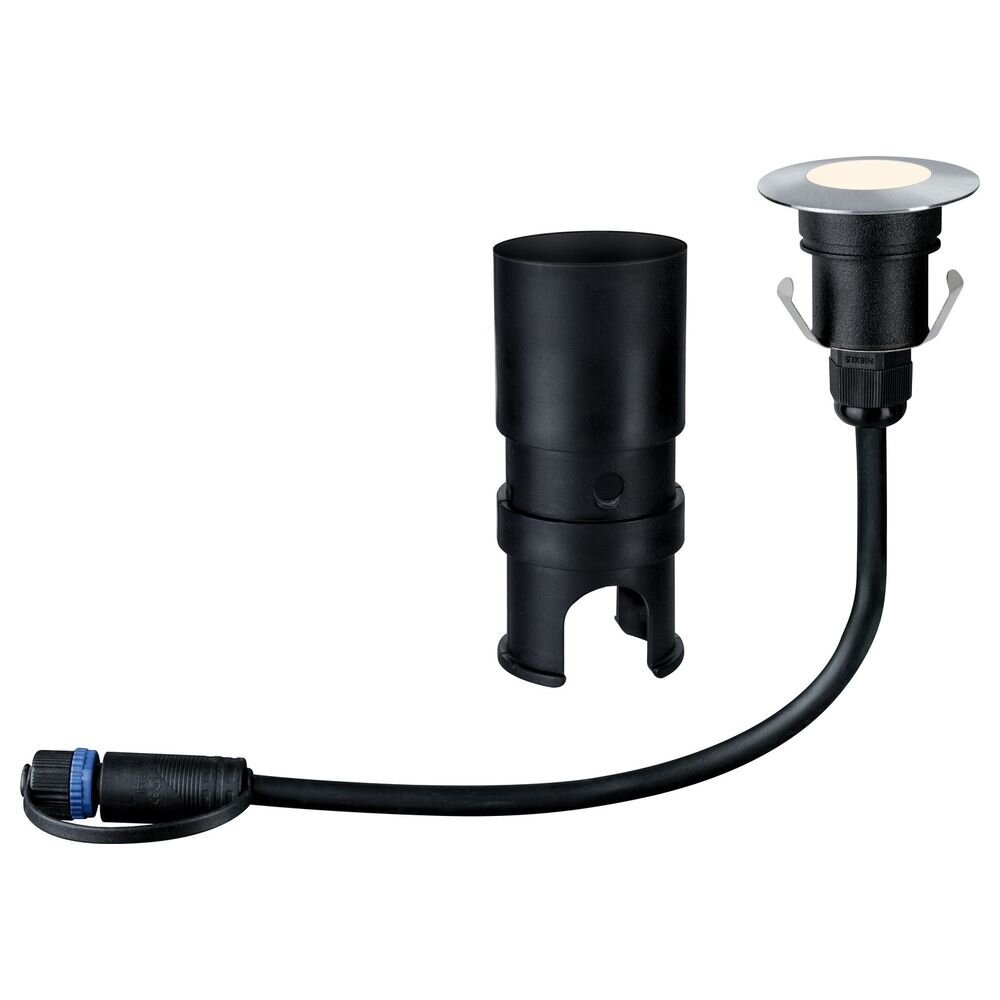 Paulmann Plug & Shine Einbaustrahler & Einbauleuchte Garten Terrasse Garage & Carport LED IP65 modern Silber Edelstahl Kunststoff 1-flammig