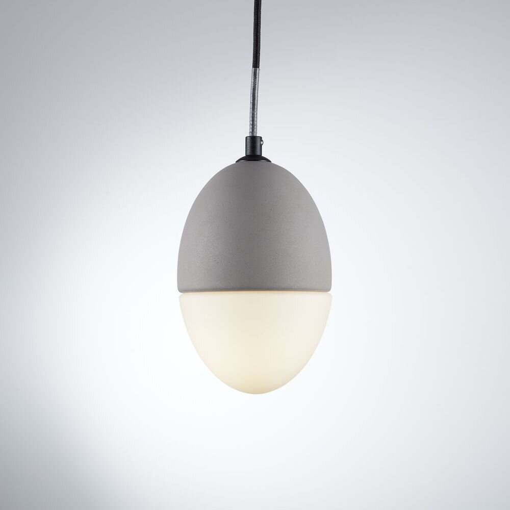 famlights | Pendelleuchte Dinko aus Beton und Glas in Grau und Weiß, E27, m günstig online kaufen