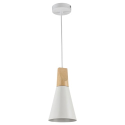 Pendelleuchte Bicones Holz kegelförmig weiß