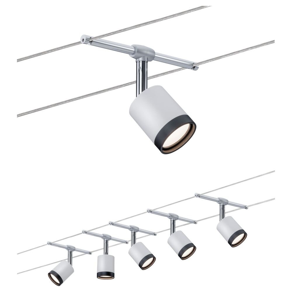 Paulmann LED Deckenleuchte Seilsystem TubeLED 5x4W Chrom matt/Chrom, Seilsystem