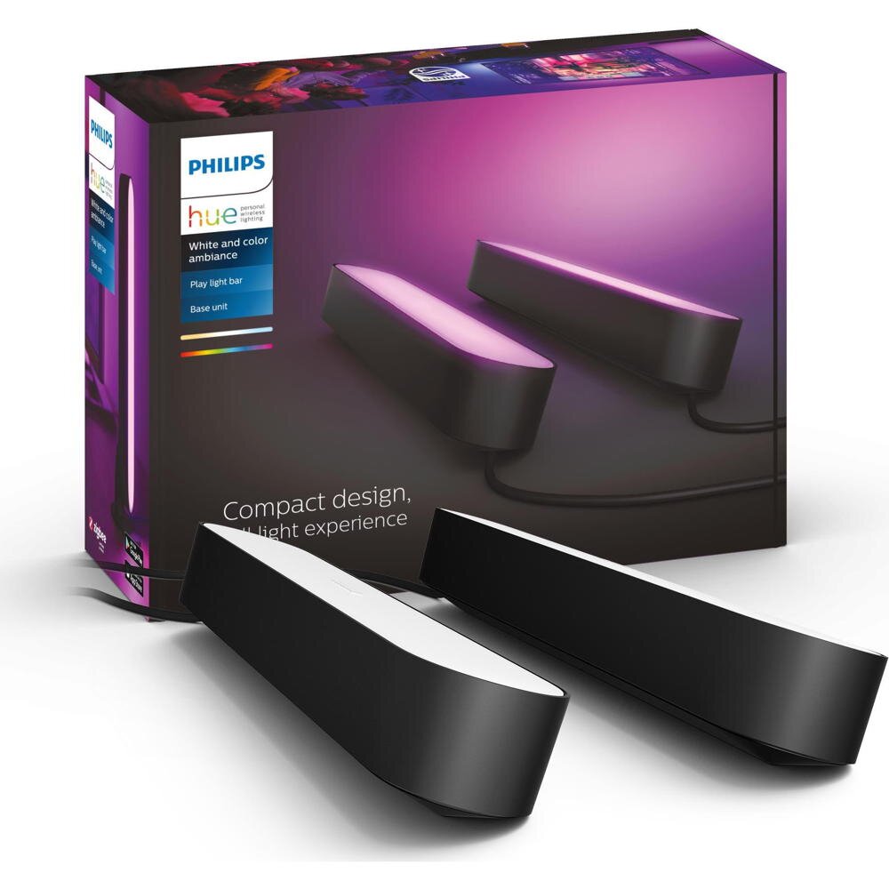 Philips Hue Play White & Color Ambiance Tischleuchte Schwarz inkl. Netzteil - Doppelpack