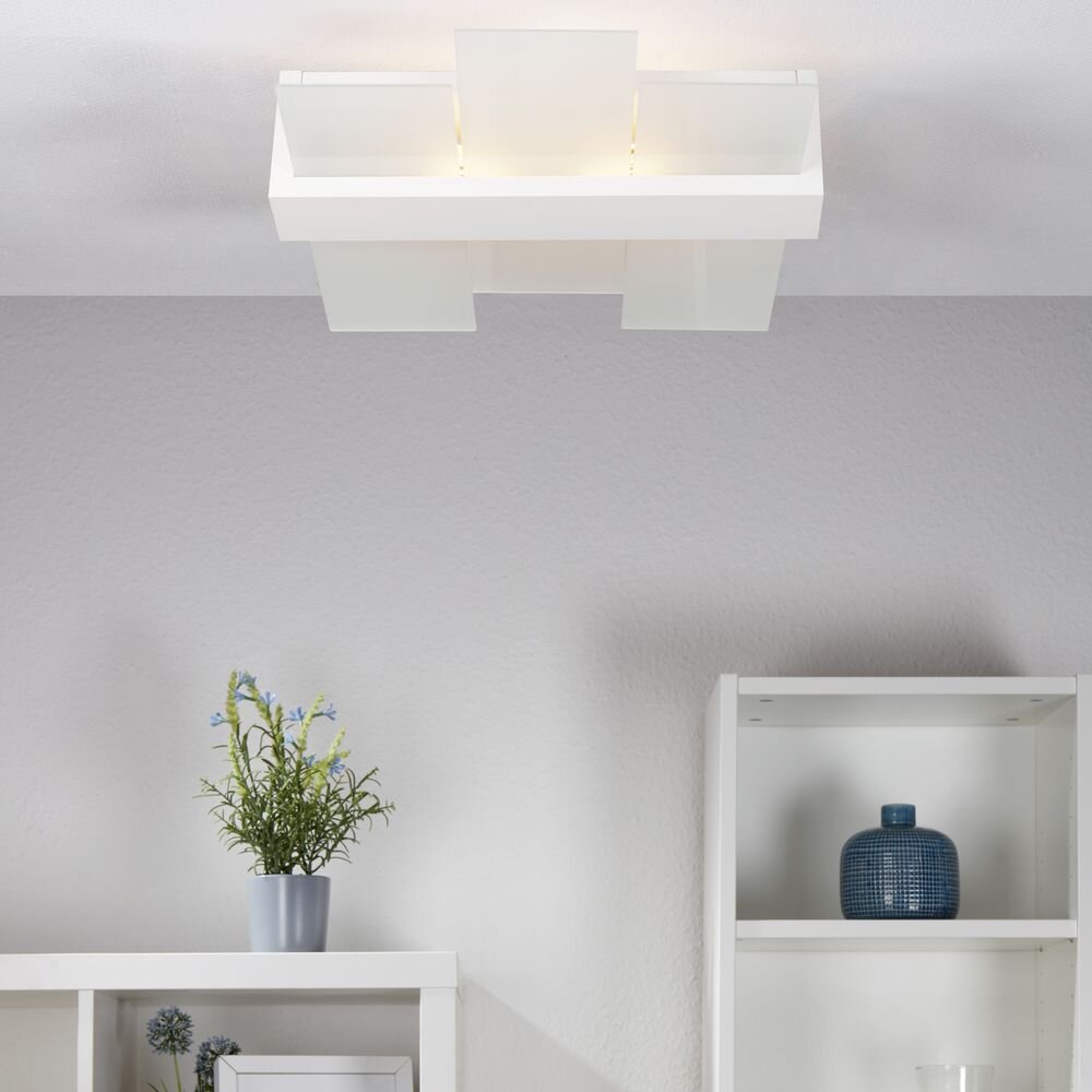 famlights | Deckenleuchte Andrea aus Glas in Weiß E27 max. 2 x 60W günstig online kaufen