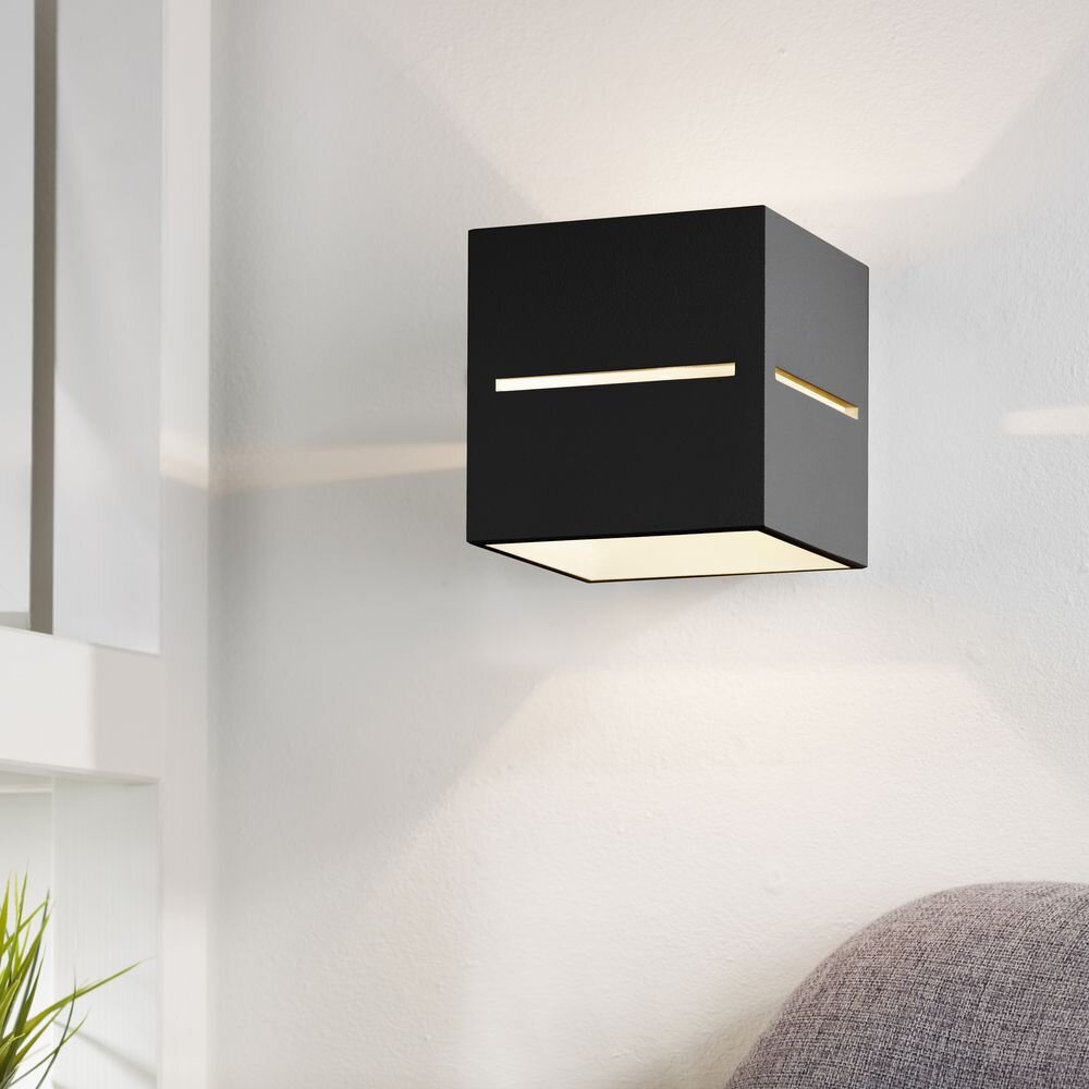 famlights | Wandleuchte Esther aus Aluminium in Schwarz G9 max. 40W