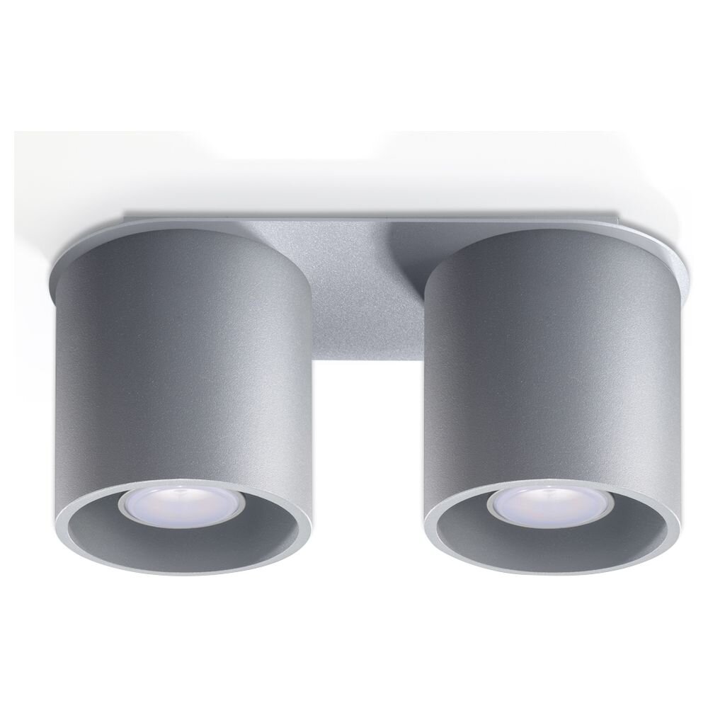 famlights | Deckenleuchte Christina aus Aluminium in Grau GU10 2 x 40 W günstig online kaufen