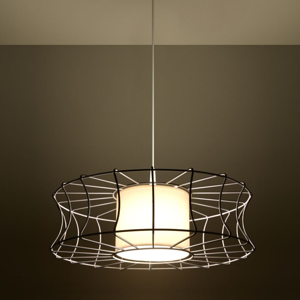 famlights | Pendelleuchte Henrike aus Stahl in Weiß E27 1 x 60 W