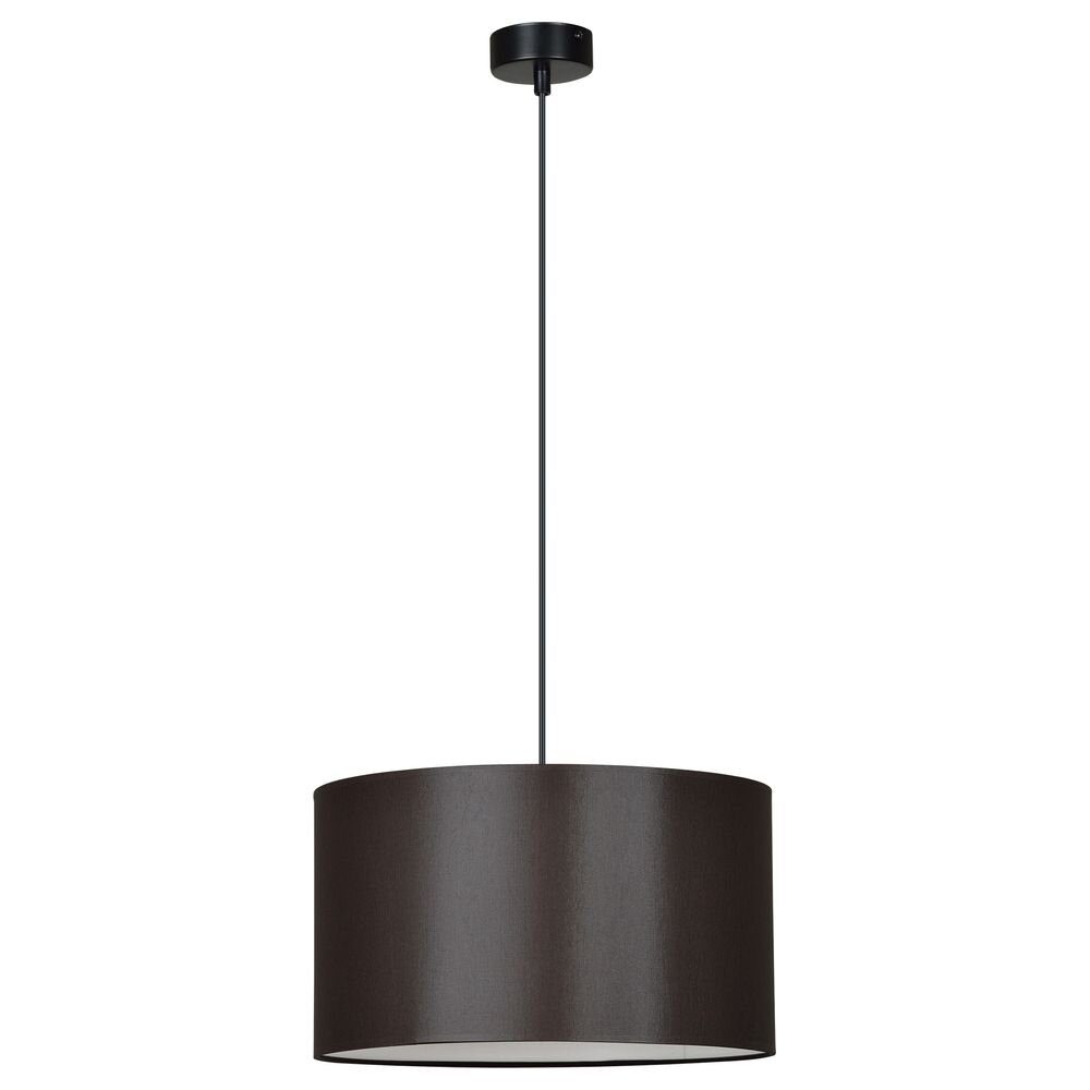 famlights | Pendelleuchte Fritzi aus Metall und Stoff in Wenge E27 günstig online kaufen