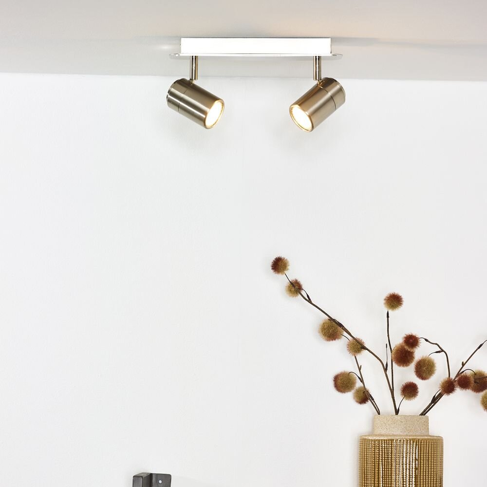 LED Deckenleuchte Lennert in Chrom-Matt GU10 2x5W 640lm