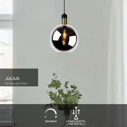 Pendelleuchte Julius in Grau E27 280mm