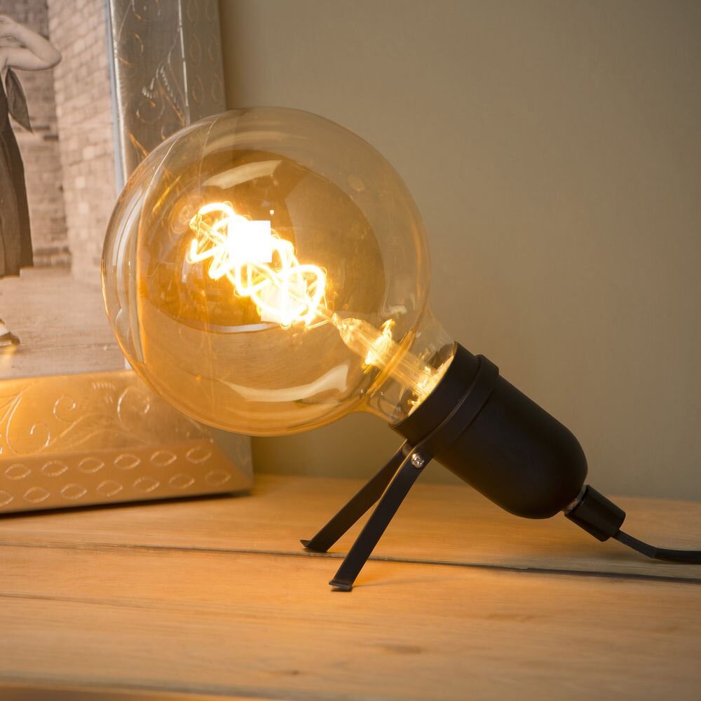 LED Tischleuchte Pukki in Schwarz E27 5W 260lm