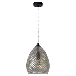 Pendelleuchte Gerben in Silber und Schwarz E27 240mm