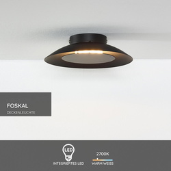 LED Deckenleuchte Foskal in Schwarz 6W 480lm 215mm
