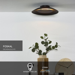 LED Deckenleuchte Foskal in Schwarz 12W 900lm 345mm