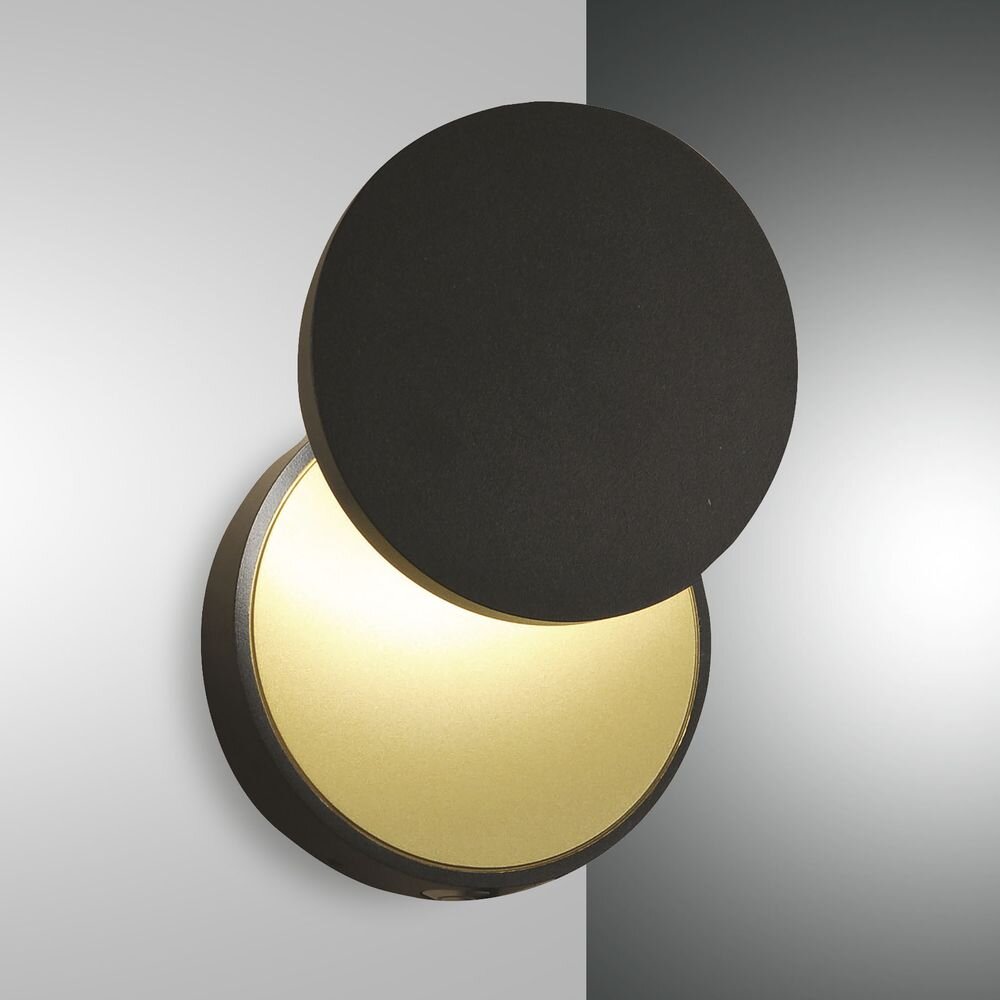LED Wandleuchte Ara in Schwarz rund 1080 lm