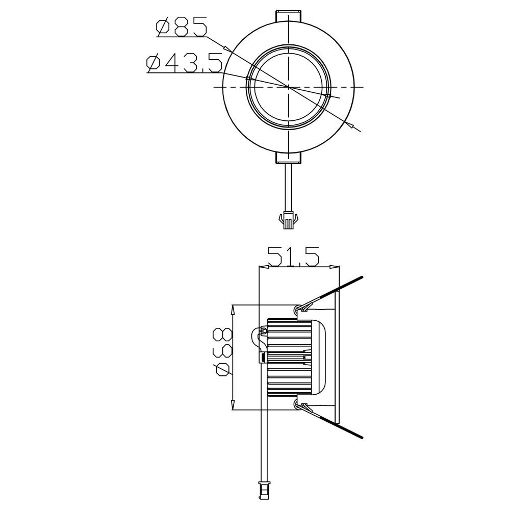 LED Deckeneinbauleuchte COB68 in Weiß 8,5W 24V Rund 4000K günstig online kaufen