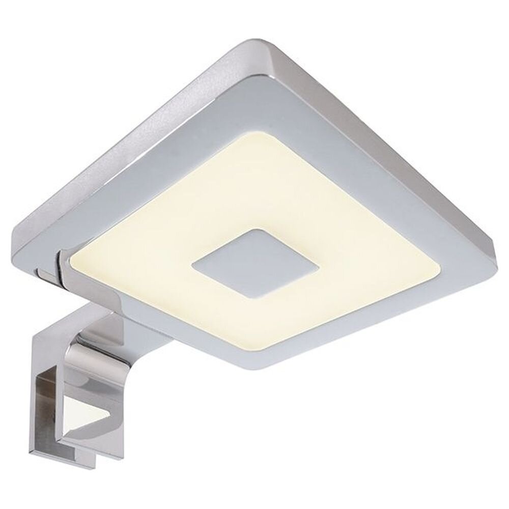 LED Spiegelleuchte Eckig II in Silber und Chrom 4,5W 230lm 3000K IP44 günstig online kaufen