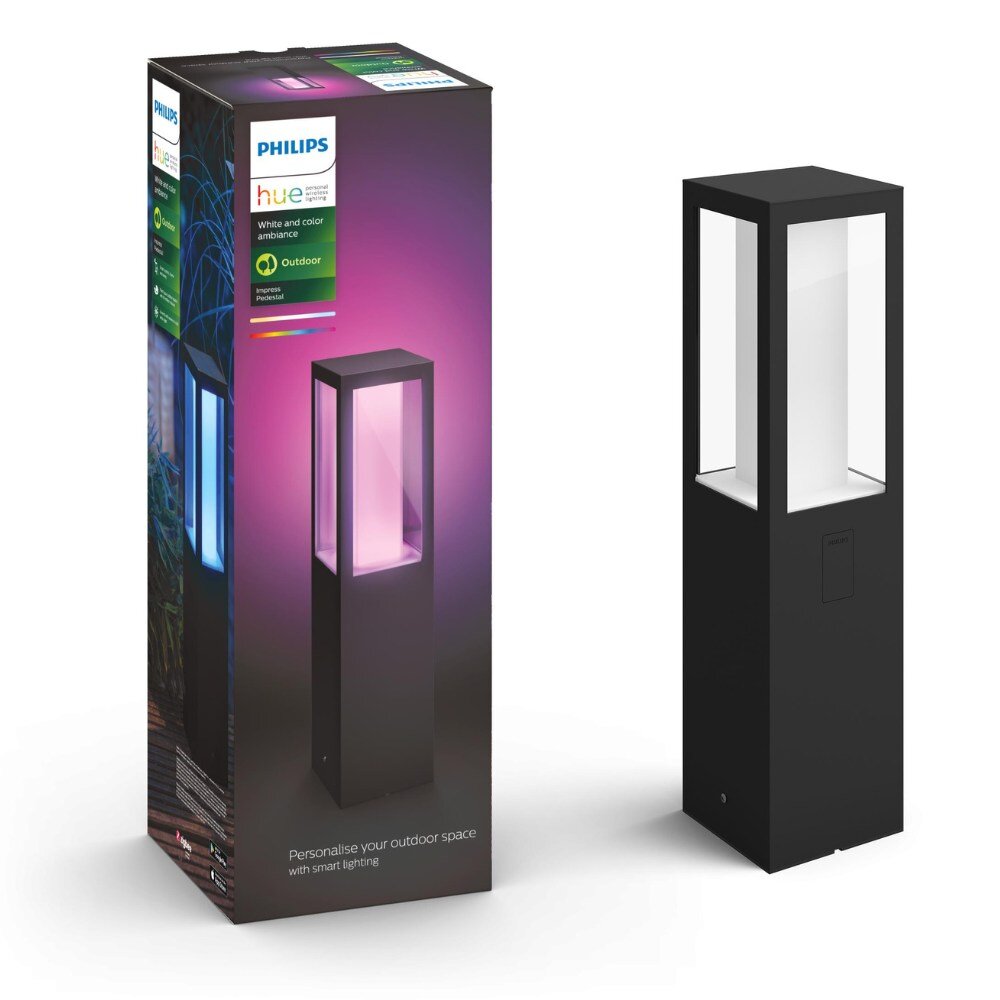 Philips Hue White & Color Ambiance Impress - Wegeleuchte, schwarz 400mm