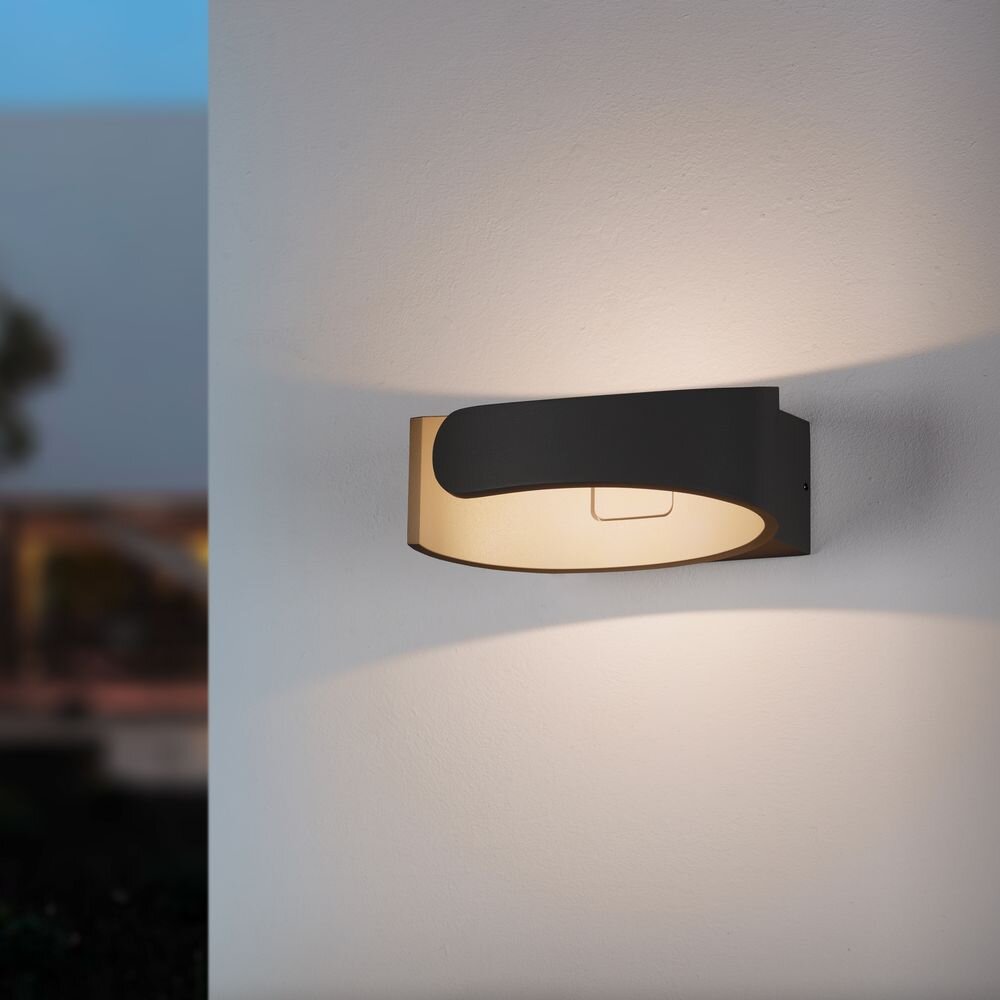 famlights | LED Außenwandleuchte Sven aus Aluminium in Anthrazit