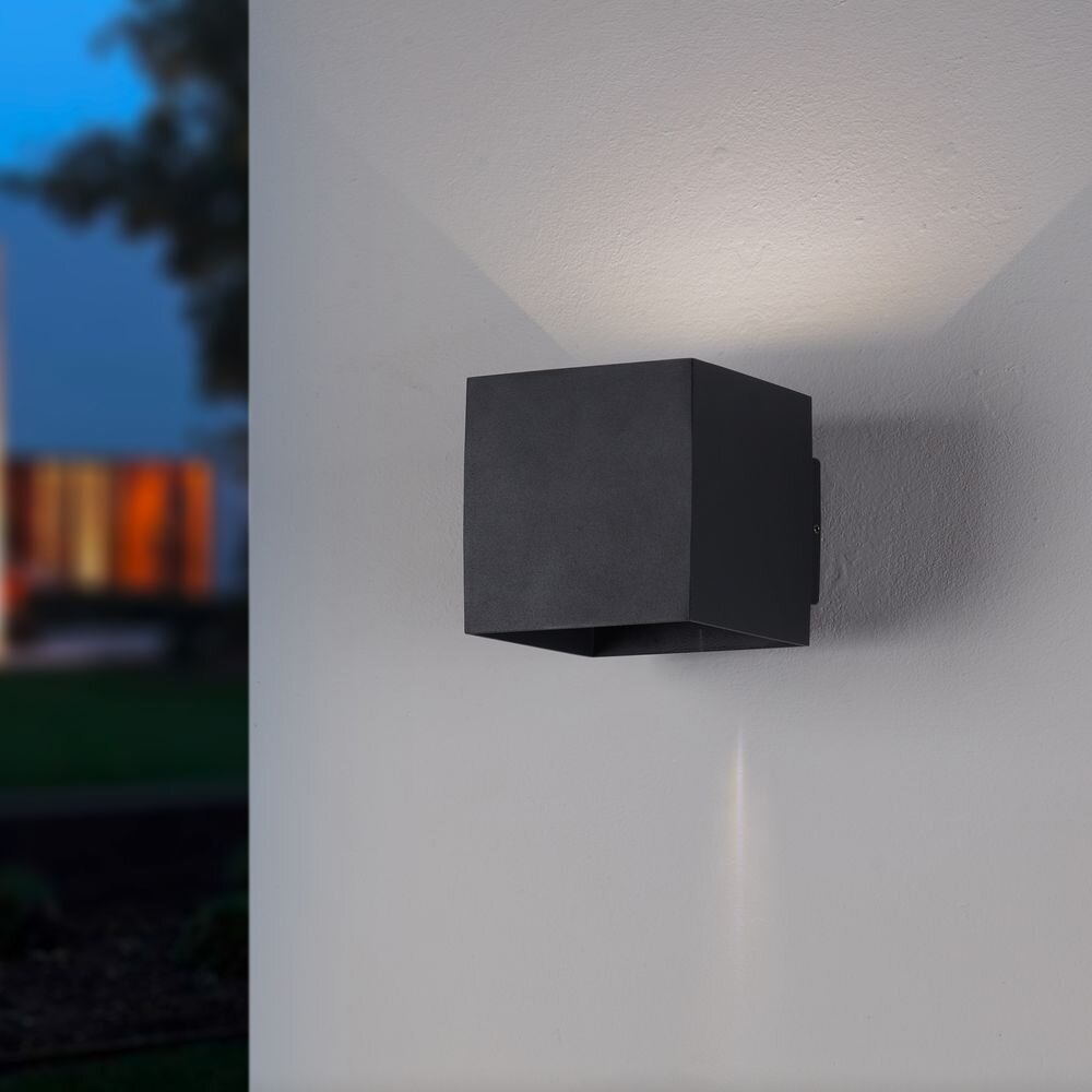 famlights | LED Außenwandleuchte Rebecca aus Aluminium in Anthrazit Up&Down