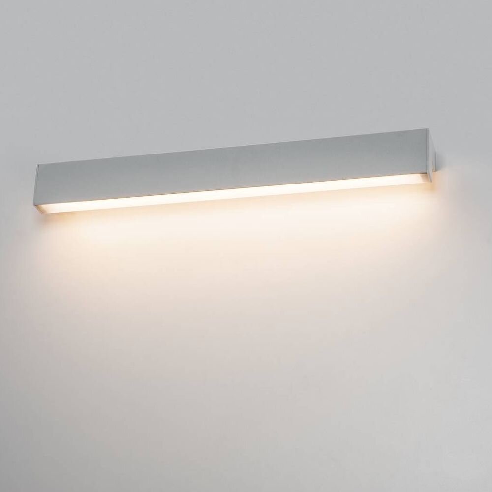 LED Wand- und Deckenleuchte L-Line in Silbergrau 10W 820lm IP44 günstig online kaufen