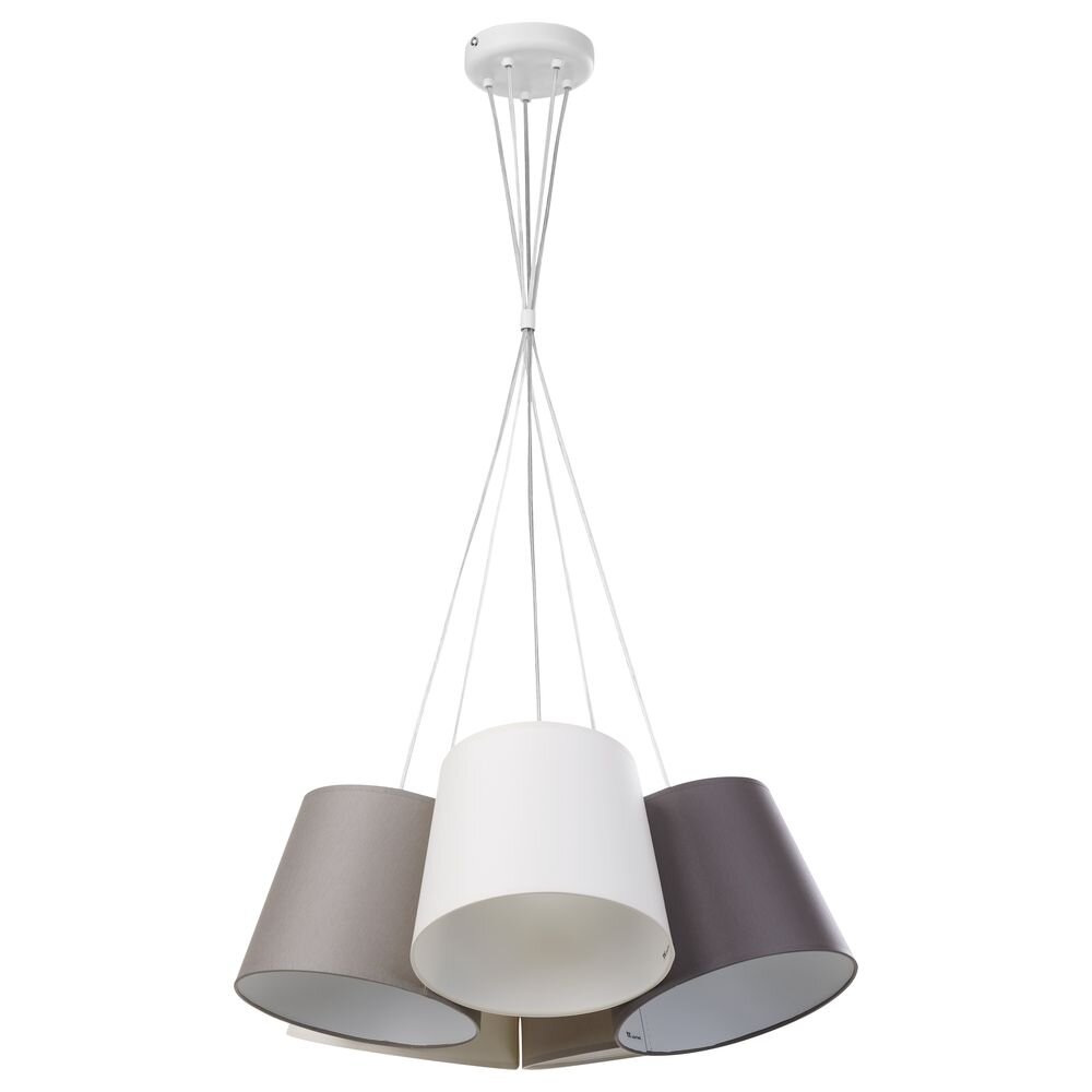 famlights | Pendelleuchte Lorenz aus Stoff in Beige, Braun 5-flammig günstig online kaufen