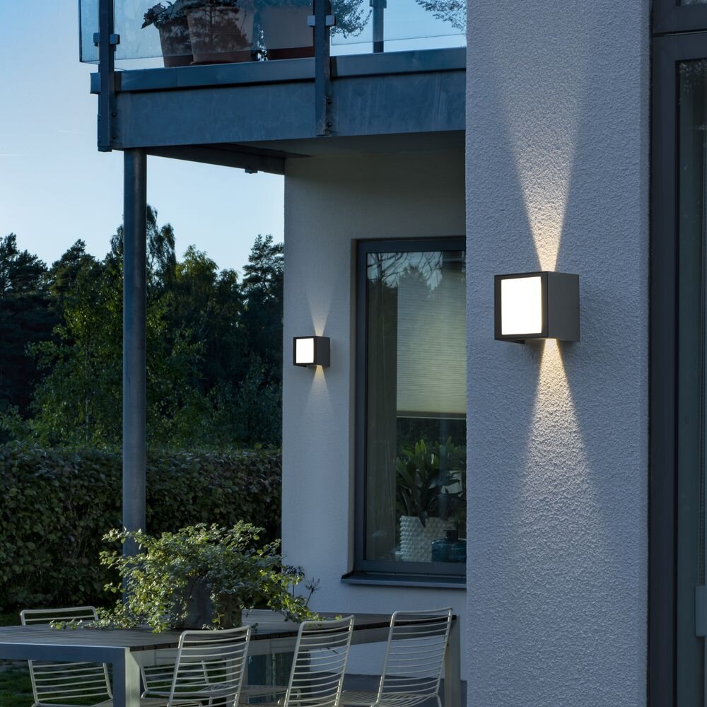 LED Außenwandleuchte New Cremona aus Aluminium in Anthrazit