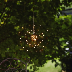 LED Solar Pendelleuchte Firework in Schwarz