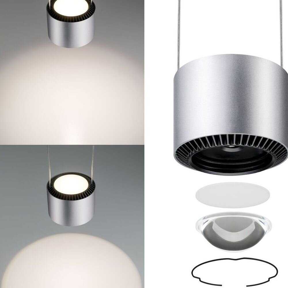 Paulmann LED Deckenleuchte URail LED Pendel Aldan 1 flammig 1x13W Schwarz/Chrom matt dimmbar, Schienensystem