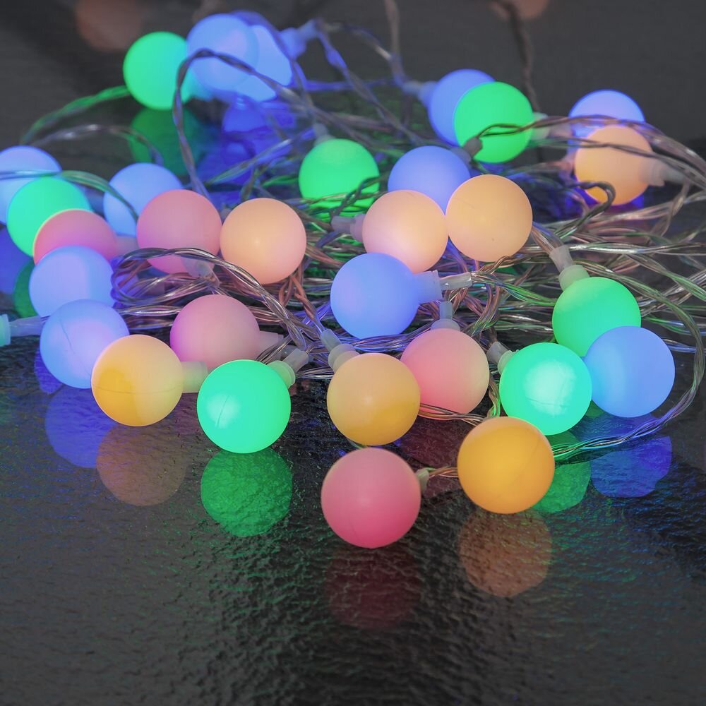 STAR TRADING LED-Lichterkette BERRY 50 bunte, opale LED Kugeln 7,35m Deko L günstig online kaufen