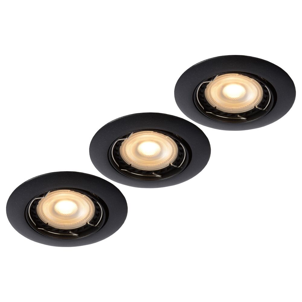 LED Einbaustrahler Focus 3er Set in Schwarz GU10 3x5W 960lm rund