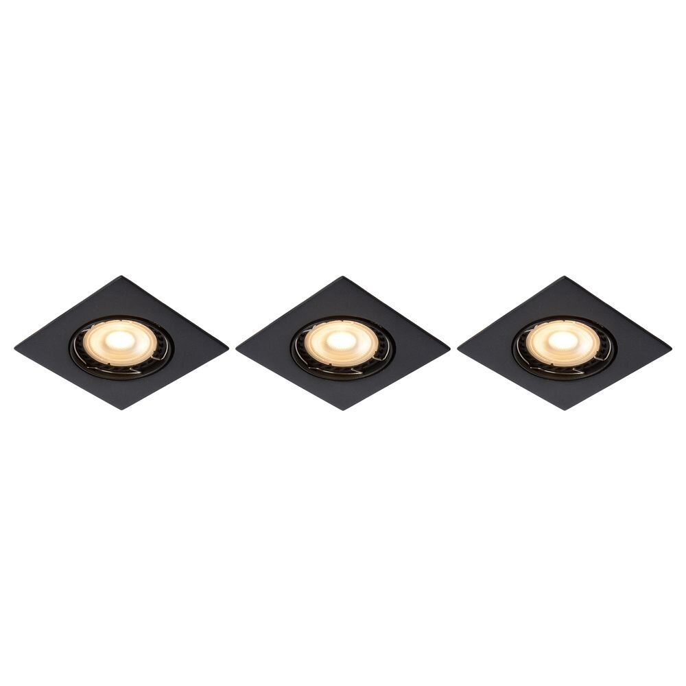 LED Einbaustrahler Focus 3er Set in Schwarz GU10 3x5W 960lm eckig