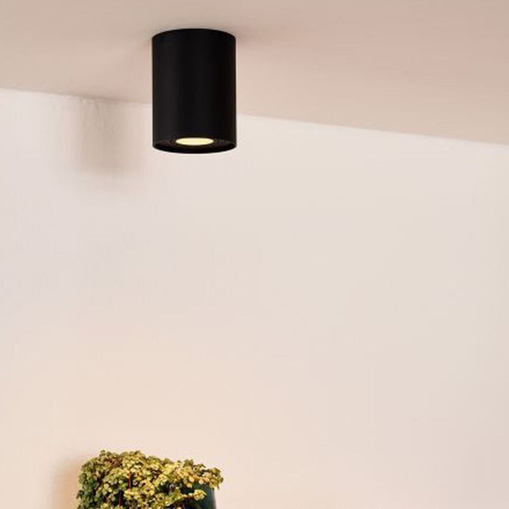 Lucide Tube Deckenstrahler, Deckenspots & Aufbaustrahler Wohnzimmer Flur Küche modern Schwarz Aluminium GU10 1-flammig