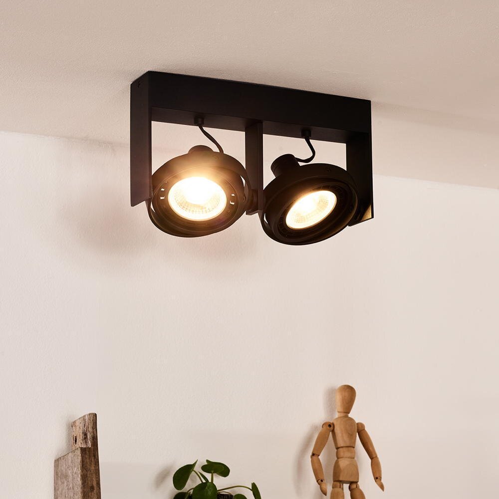 LED Deckenstrahler Griffon in Schwarz GU10 2x12W 1640lm