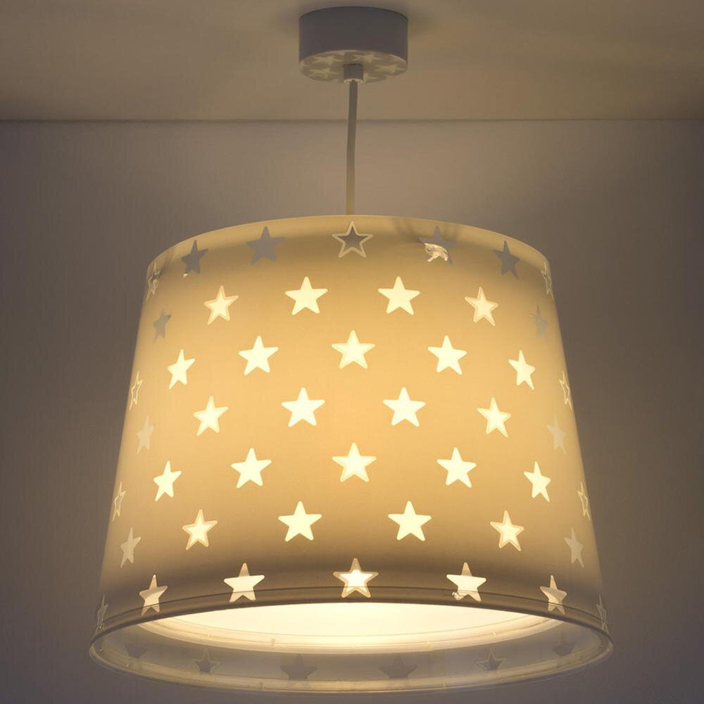 Kinderzimmer Pendelleuchte Stars in Grau fluoreszierend E27