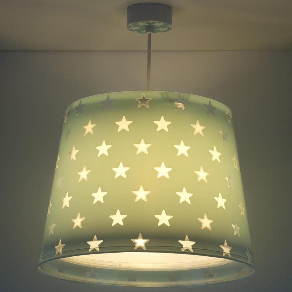 Kinderzimmer Pendelleuchte Stars in Grün fluoreszierend E27