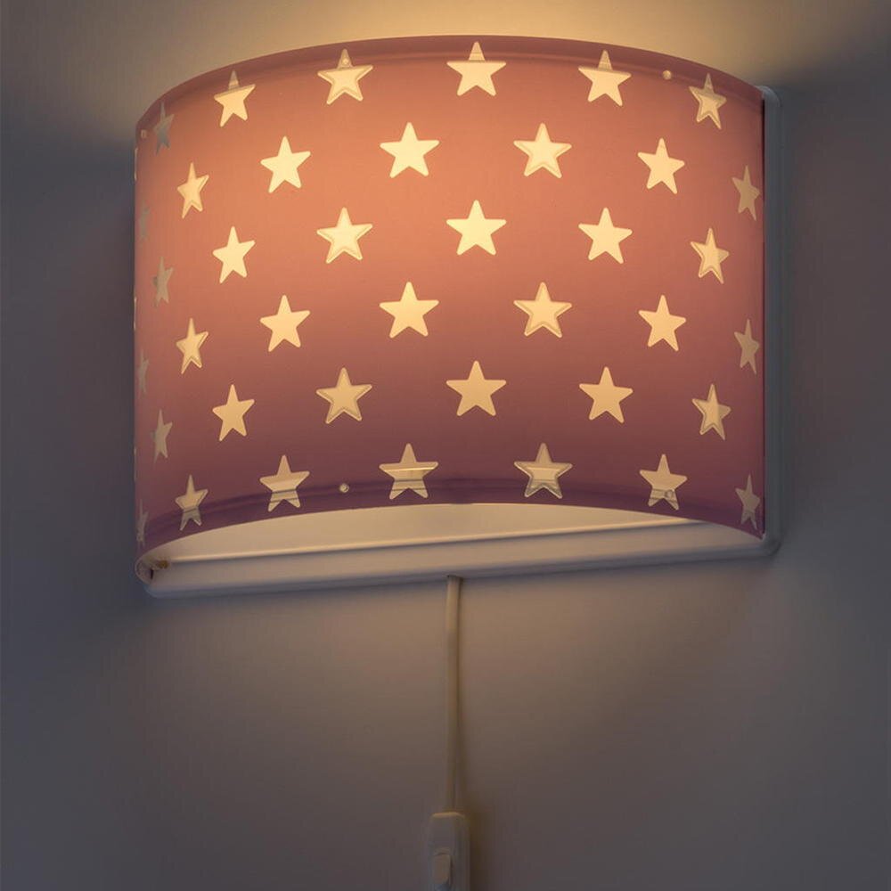 Kinderzimmer Wandleuchte Stars in Lila fluoreszierend E27