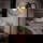 famlights | Tischleuchte Amalia aus Metall und Glas in Schwarz-Silber E27