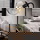 famlights | Tischleuchte Amalia aus Metall und Glas in Schwarz-Silber E27