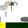 famlights | Tischleuchte Amalia aus Metall und Glas in Schwarz-Silber E27