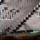 famlights | Pendelleuchte Hauke aus Metall in Silber mit...