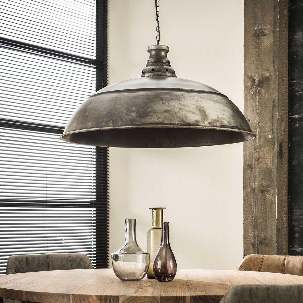 famlights | Vintage Pendelleuchte Ole in Silber E27 800 mm günstig online kaufen