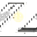 famlights | Tischleuchte Ilay aus Metall in Schwarz-Silber E27