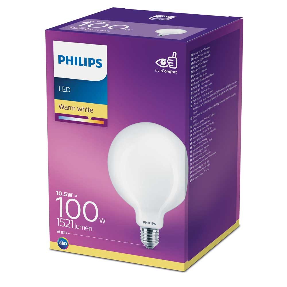 Philips LED Lampe ersetzt 100W, E27 Globe G120, matt, warmweiß, 1521 Lumen, günstig online kaufen