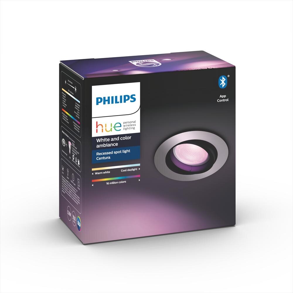 Philips Hue Bluetooth White & Color Ambiance Centura - Einbauspot Aluminium günstig online kaufen