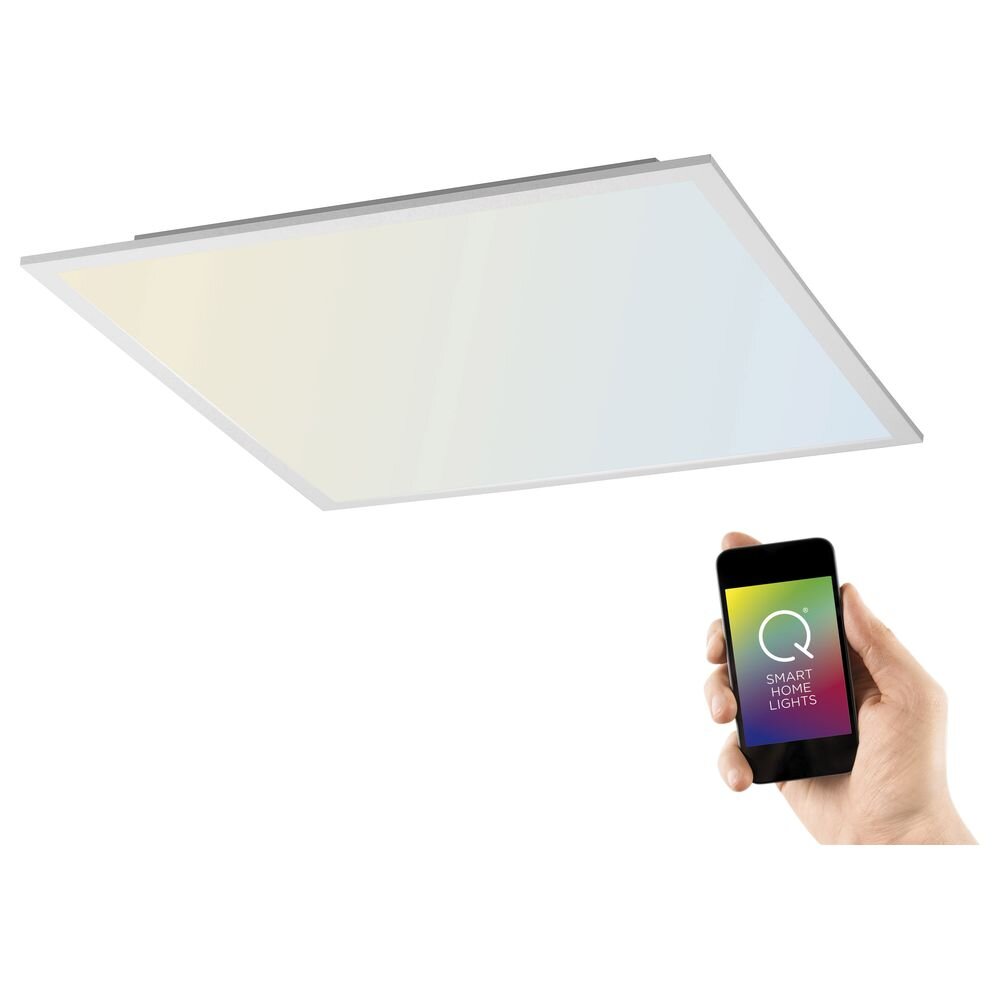 Q-Smart Deckenleuchte Q-Flag aus Aluminium in Weiß tunable white 620 x 620 mm inkl. Fernbedienung