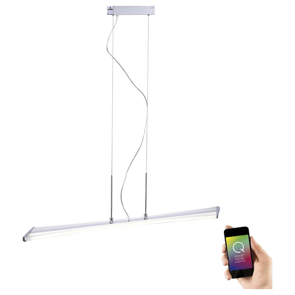 Q-Smart LED Pendelleuchte Q-Riller in Chrom RGBW inkl. Fernbedienung