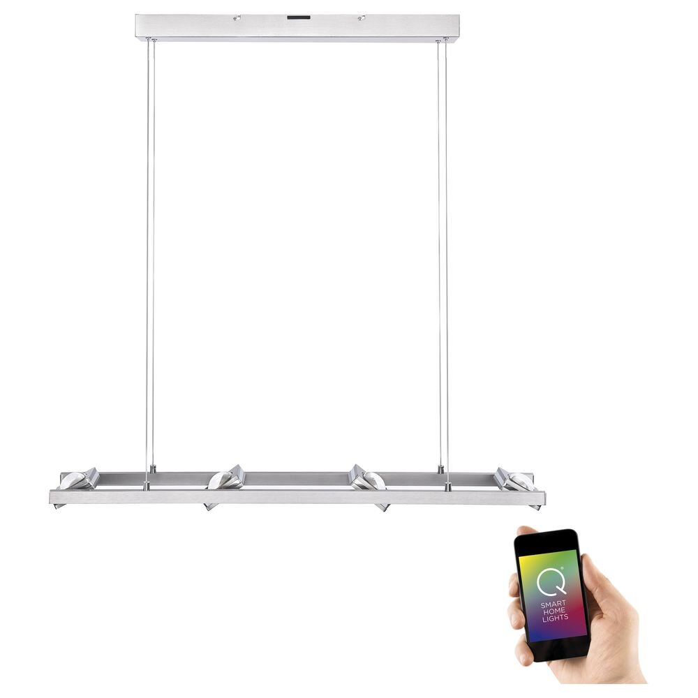 Q-Smart LED Pendelleuchte Fischeye in Silber RGBW inkl. Fernbedienung