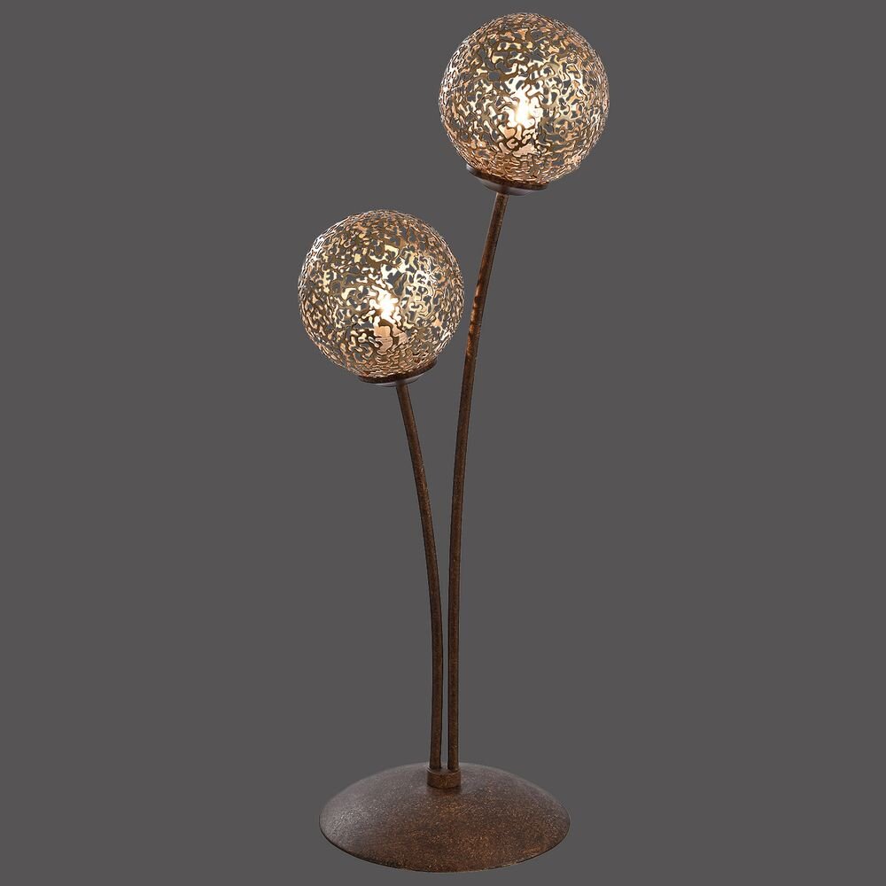 Paul Neuhaus Tischlampe Greta, rost/gold, Metall, 2-flg., G9 günstig online kaufen