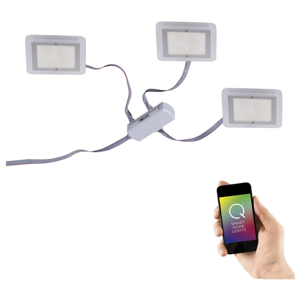 Q-Smart LED Einbauleuchten Set Q-Vidal in Chrom 3er-Set RGBW inkl. Fernbedi günstig online kaufen