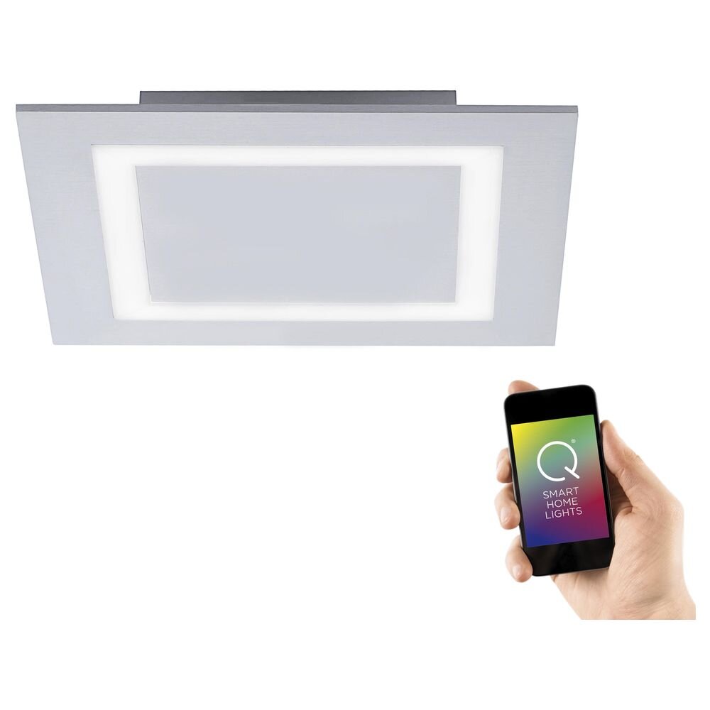 Q-Smart LED Deckenleuchte Q-Miran in Aluminium RGBW inkl. Fernbedienung